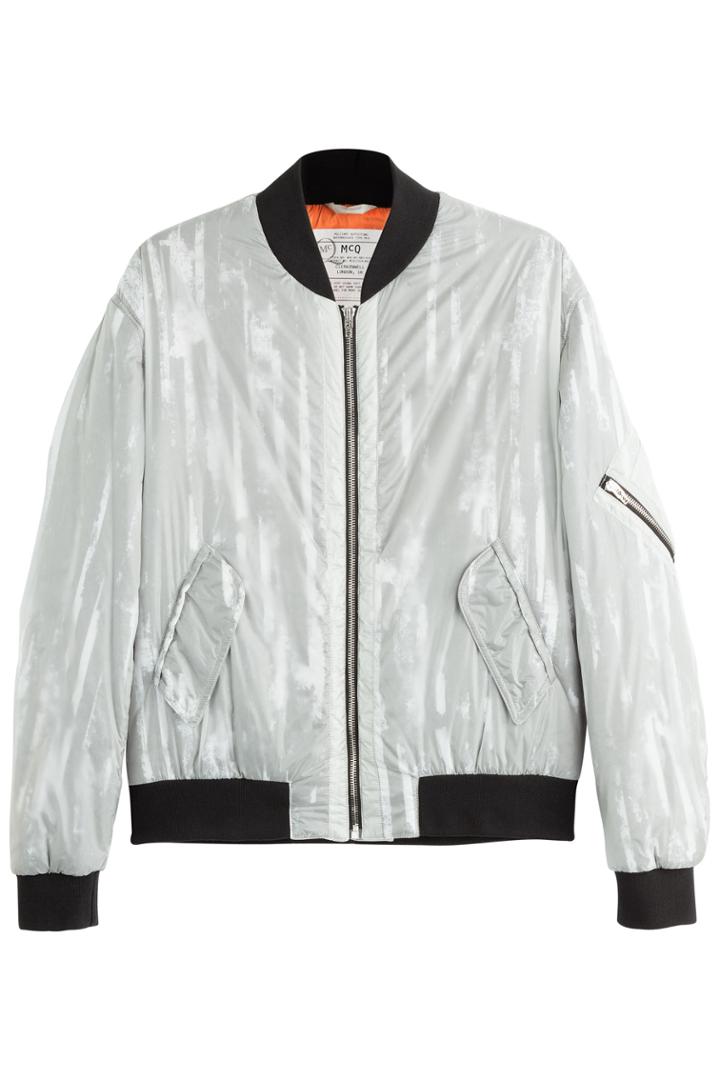 Mcq Alexander Mcqueen Mcq Alexander Mcqueen Striped Bomber - Silver