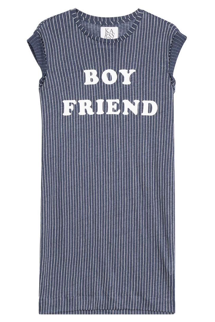 Zoe Karssen Zoe Karssen Linen Boy Friend Muscle Tank Dress - Blue
