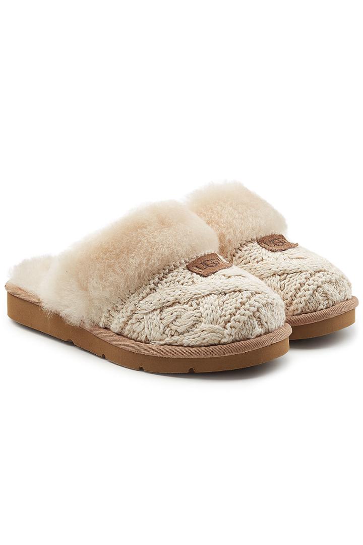 Ugg Australia Ugg Australia Cozy Knit Cable Slippers With Sheepskin