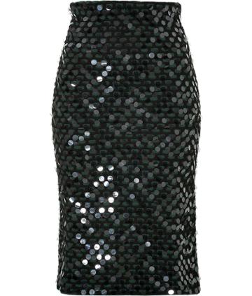 C Dric Charlier Sequined Wool Pencil Skirt