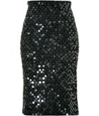 C Dric Charlier Sequined Wool Pencil Skirt