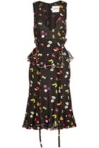 Sandy Liang Sandy Liang Printed Silk Dress With Cut-out Details