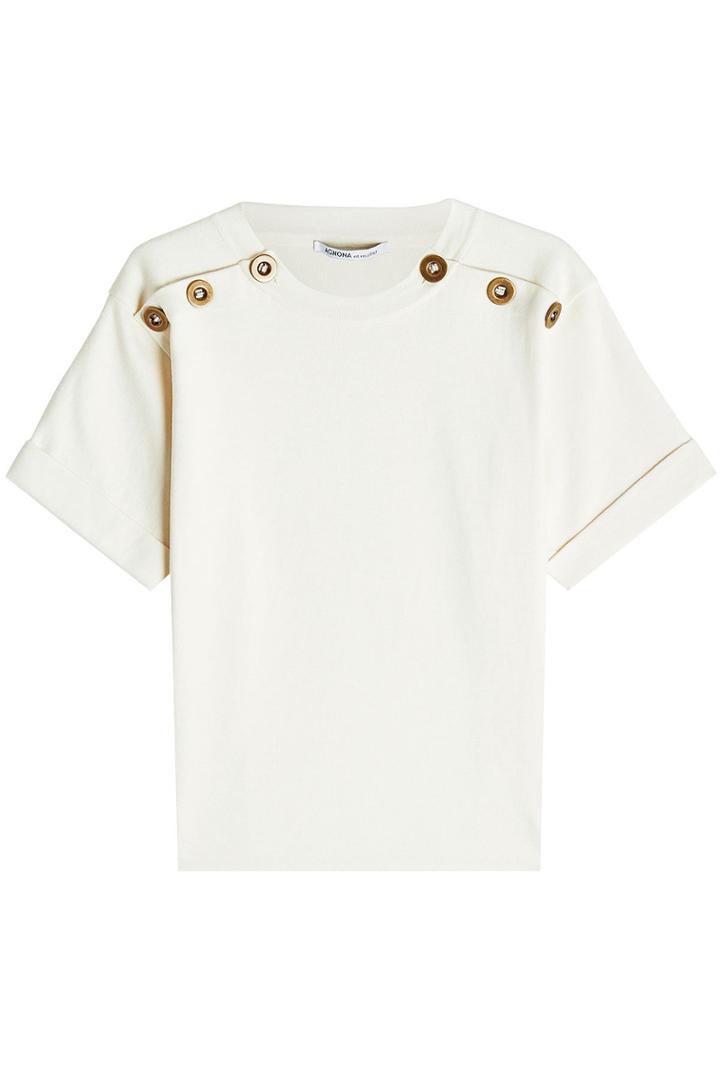 Agnona Agnona Cotton Top With Eyelets