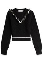 Preen Preen Cropped Wool Pullover With Ruffles