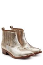 Golden Goose Golden Goose Metallic Leather Cowboy Boots - Silver