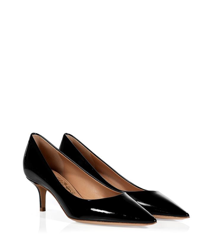Salvatore Ferragamo Black Patent Leather Pointed Toe Susi Pumps