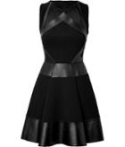 David Koma Leather/haircalf Strapless Dress