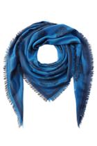 Kenzo Kenzo Tiger Heads Scarf With Cotton - Blue