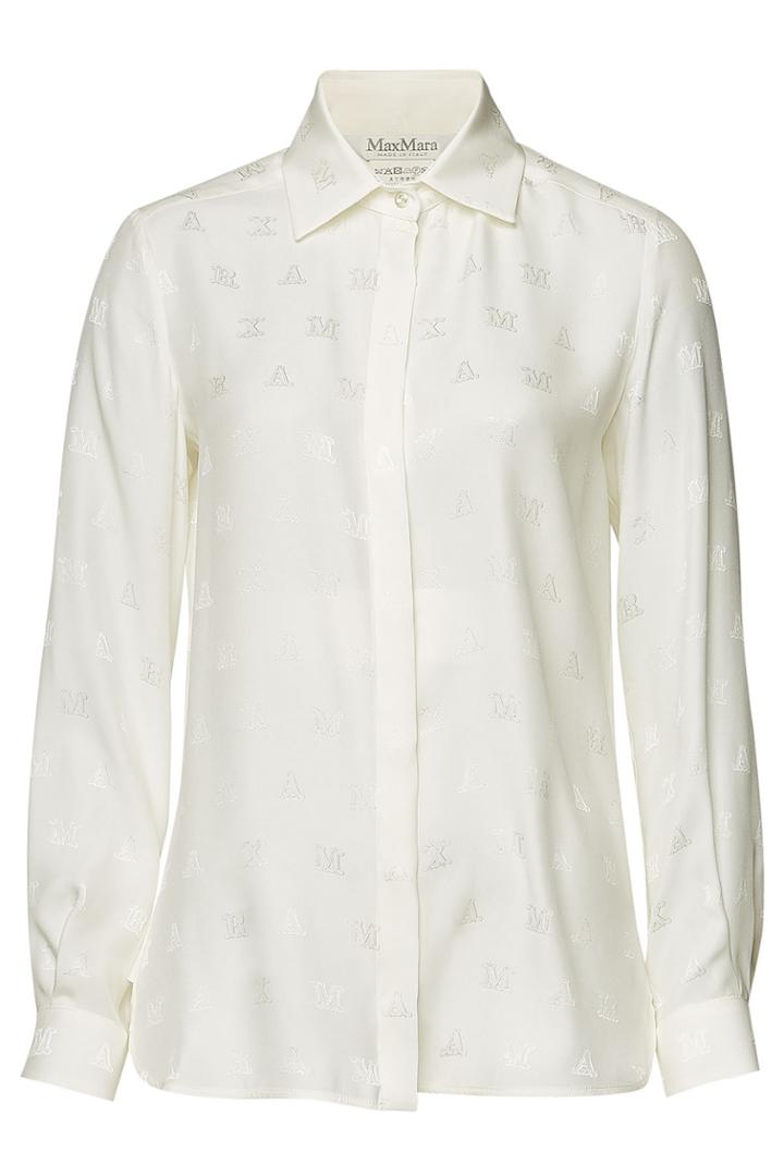 Max Mara Max Mara Silk Logo Print Blouse