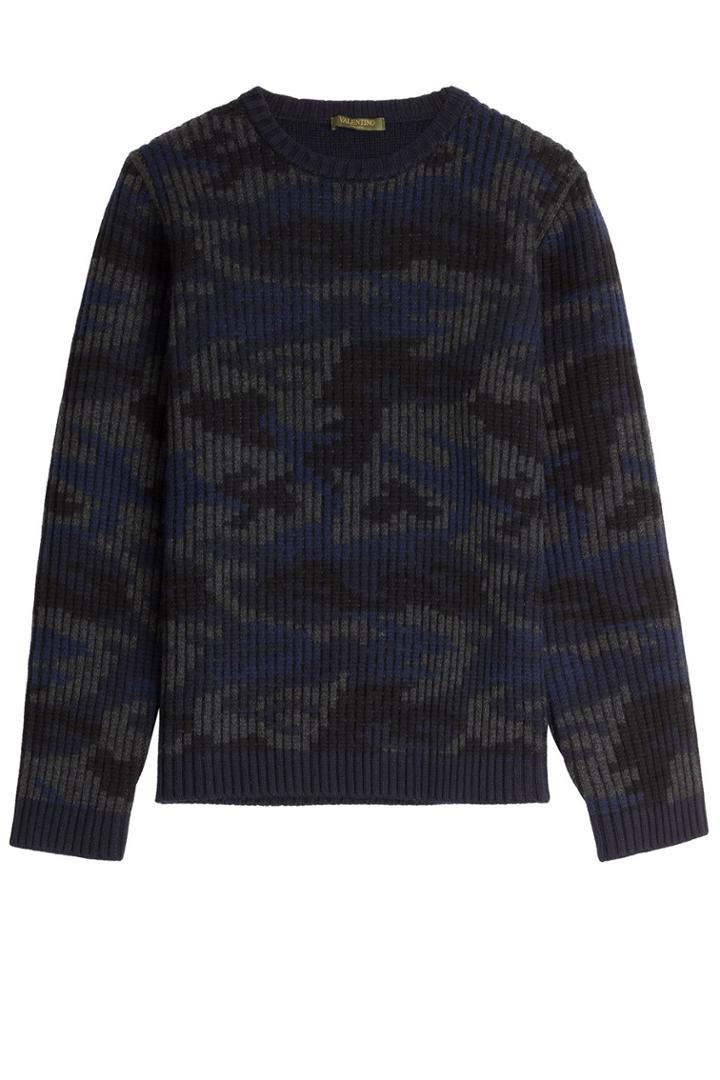 Valentino Valentino Camouflage Printed Cashmere Pullover