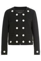 Boutique Moschino Boutique Moschino Crepe Jacket With Button Embellishment - Black