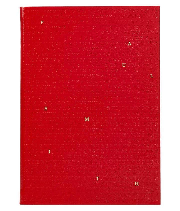 Paul Smith Accessories Red Saffiano Leather Alphabet Notebook