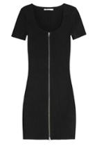 T By Alexander Wang T By Alexander Wang Cotton Dress With Zipped Front - Black