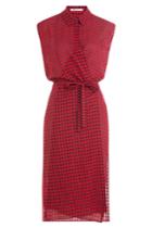 T By Alexander Wang T By Alexander Wang Printed Wrap Dress With Virgin Wool - Red