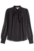 Diane Von Furstenberg Diane Von Furstenberg Silk Blouse With Self-tie Bow - Black
