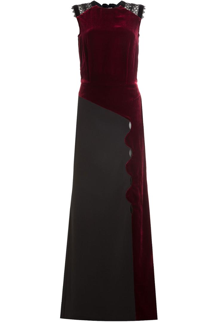 Roland Mouret Roland Mouret Velvet Gown With Draped Back - Multicolored