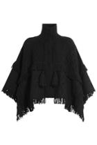 Vanessa Bruno Vanessa Bruno Wool Poncho With Turtleneck - Black
