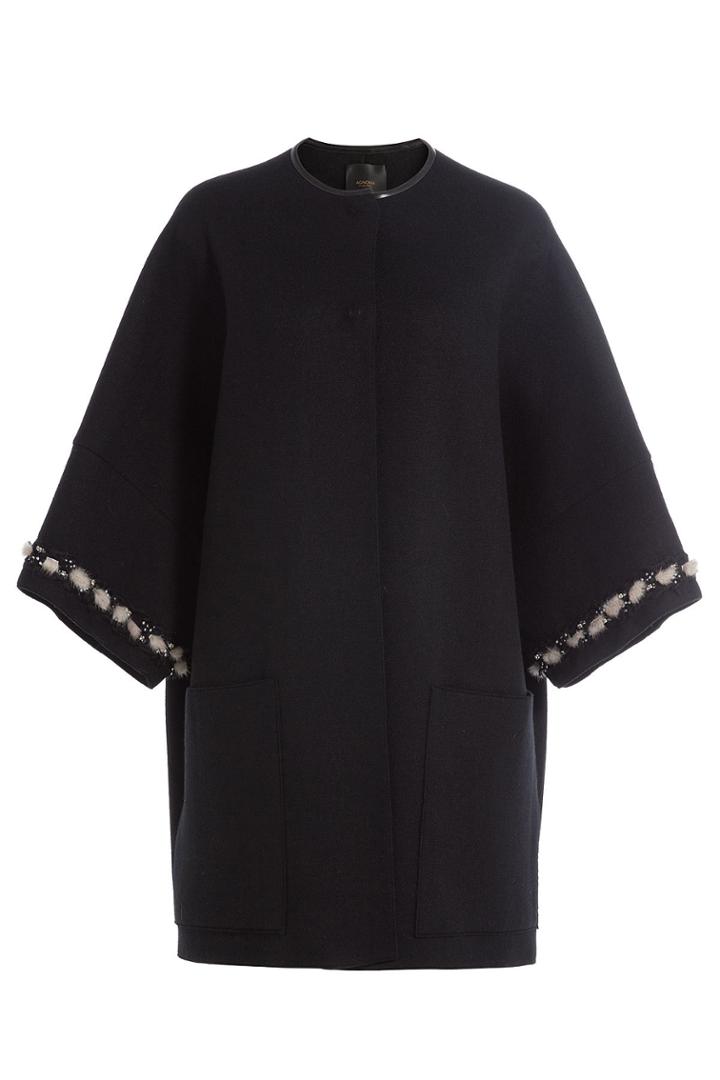 Agnona Agnona Cashmere Cape-coat With Mink Fur