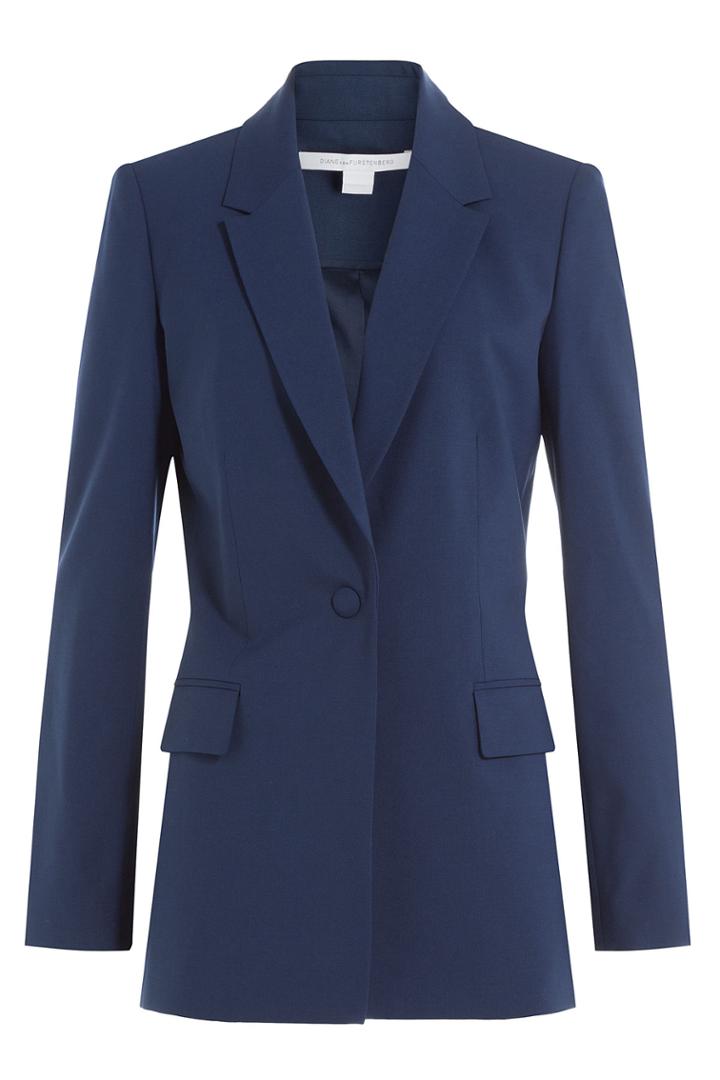 Diane Von Furstenberg Diane Von Furstenberg Wool Blazer - Blue