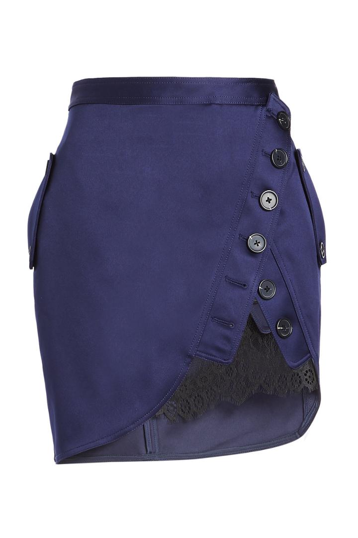 Self-portrait Self-portrait Satin Skirt With Lace