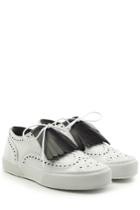 Robert Clergerie Robert Clergerie Perforated Leather Sneakers With Fringe