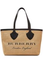 Burberry Burberry The Giant Tote Jute Bag With Leather