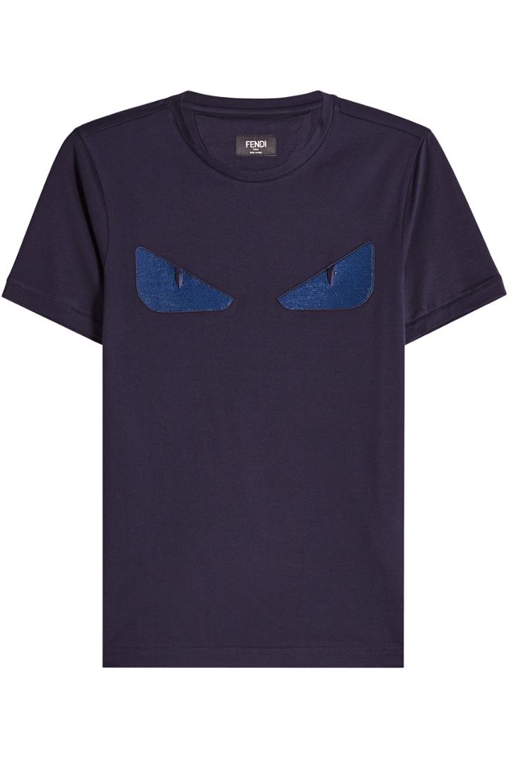 Fendi Fendi Monster Embellished Cotton T-shirt
