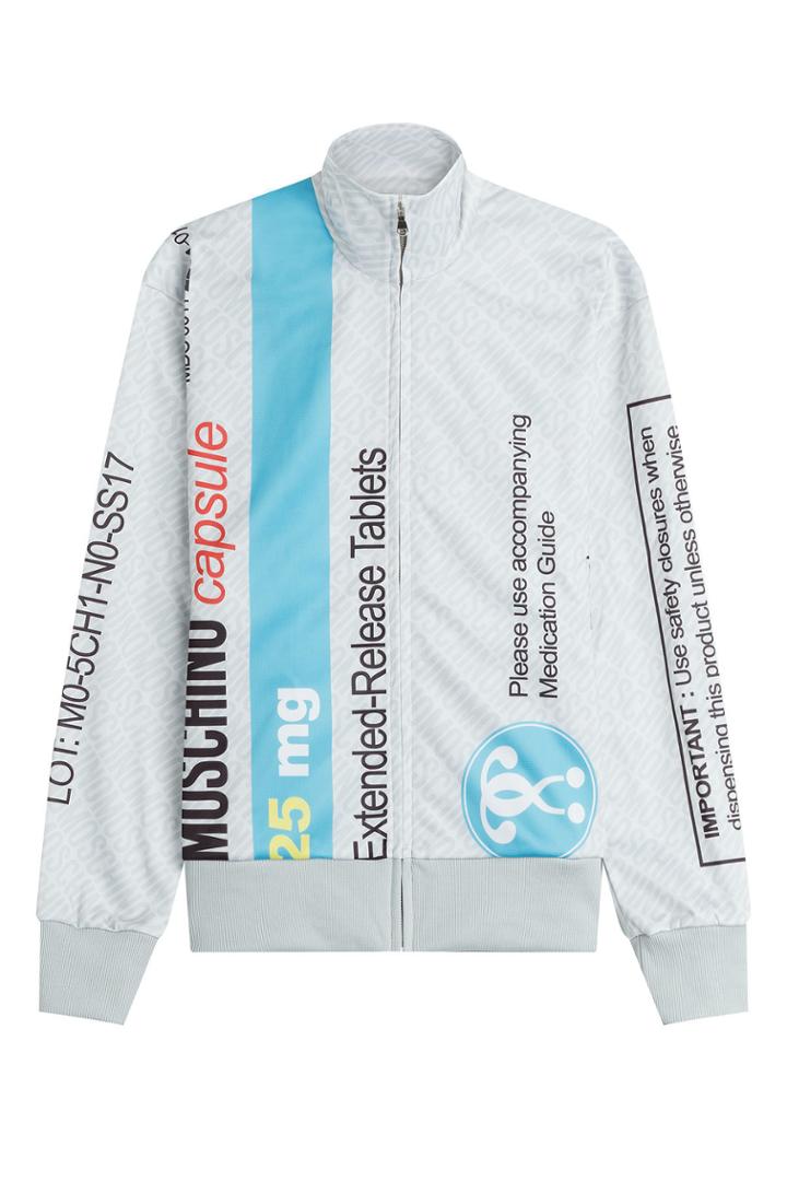 Moschino Moschino Printed Zip Front Sweatshirt