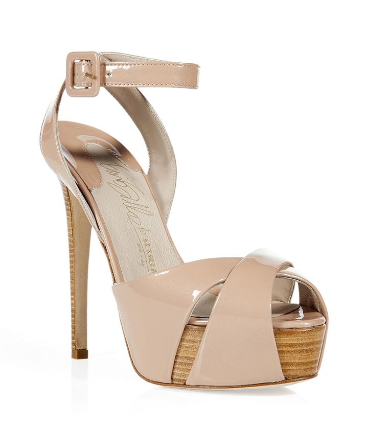 Nude Patent Leather Platform Sandals