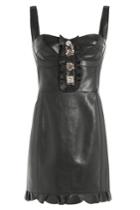 Alexander Mcqueen Alexander Mcqueen Leather Dress With Embellishment - Black