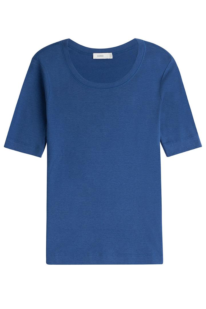 Closed Closed Ribbed Jersey Shortsleeve Top - Blue