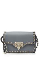 Valentino Valentino Rockstud Mini Leather Shoulder Bag - Grey