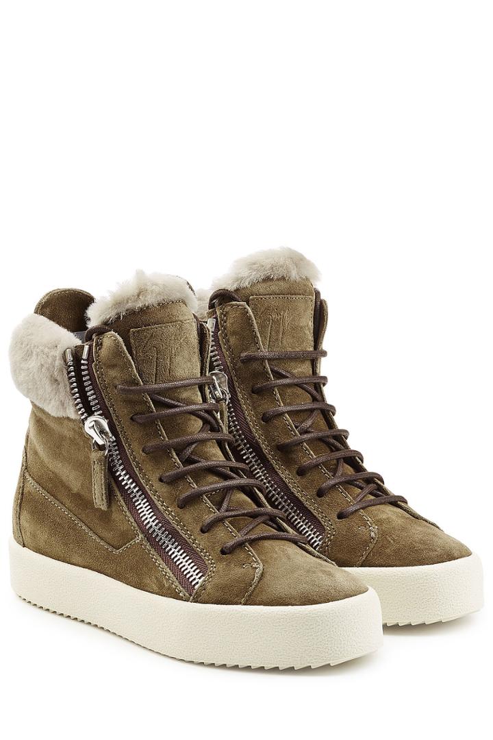 Giuseppe Zanotti Giuseppe Zanotti Suede/shearling High-top Sneakers - Green