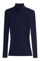 Diane Von Furstenberg Diane Von Furstenberg Merino Wool Turtleneck Pullover With Silk - Blue