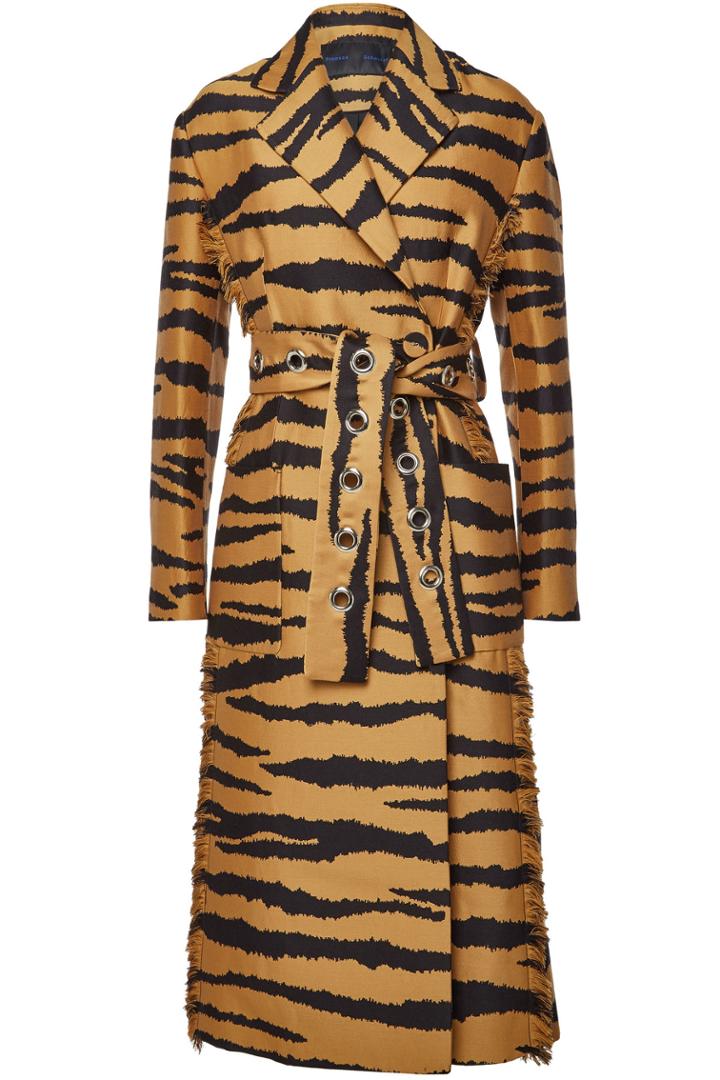Proenza Schouler Proenza Schouler Printed Wool Coat With Silk