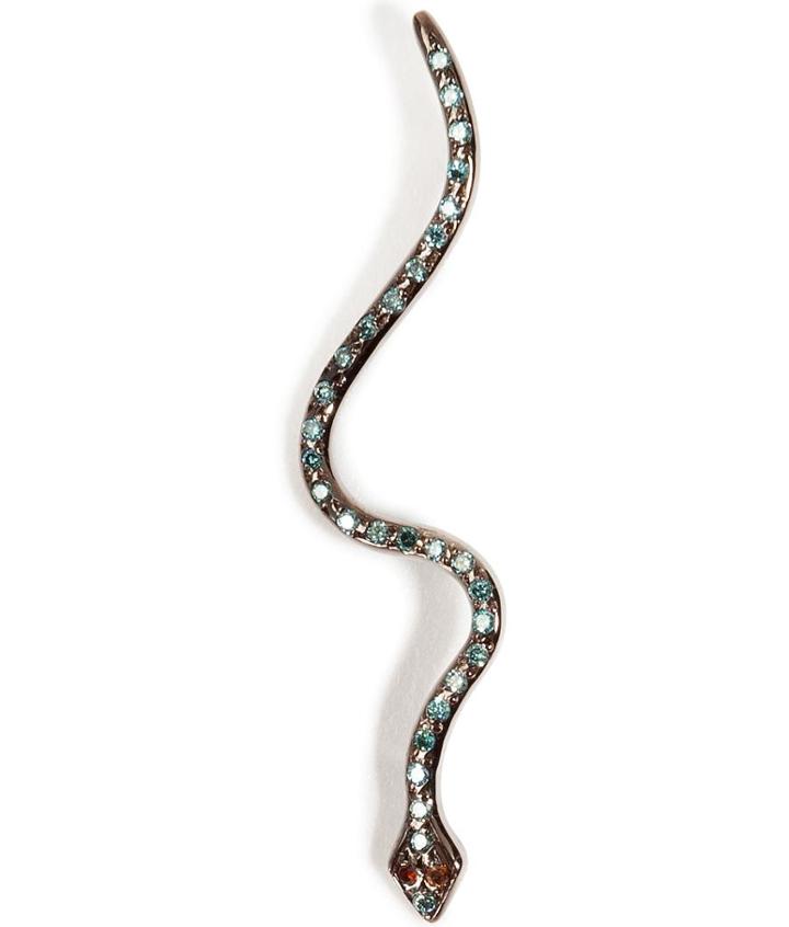 Ileana Makri 18kt White Gold Lucky Snake Pendant With Diamonds