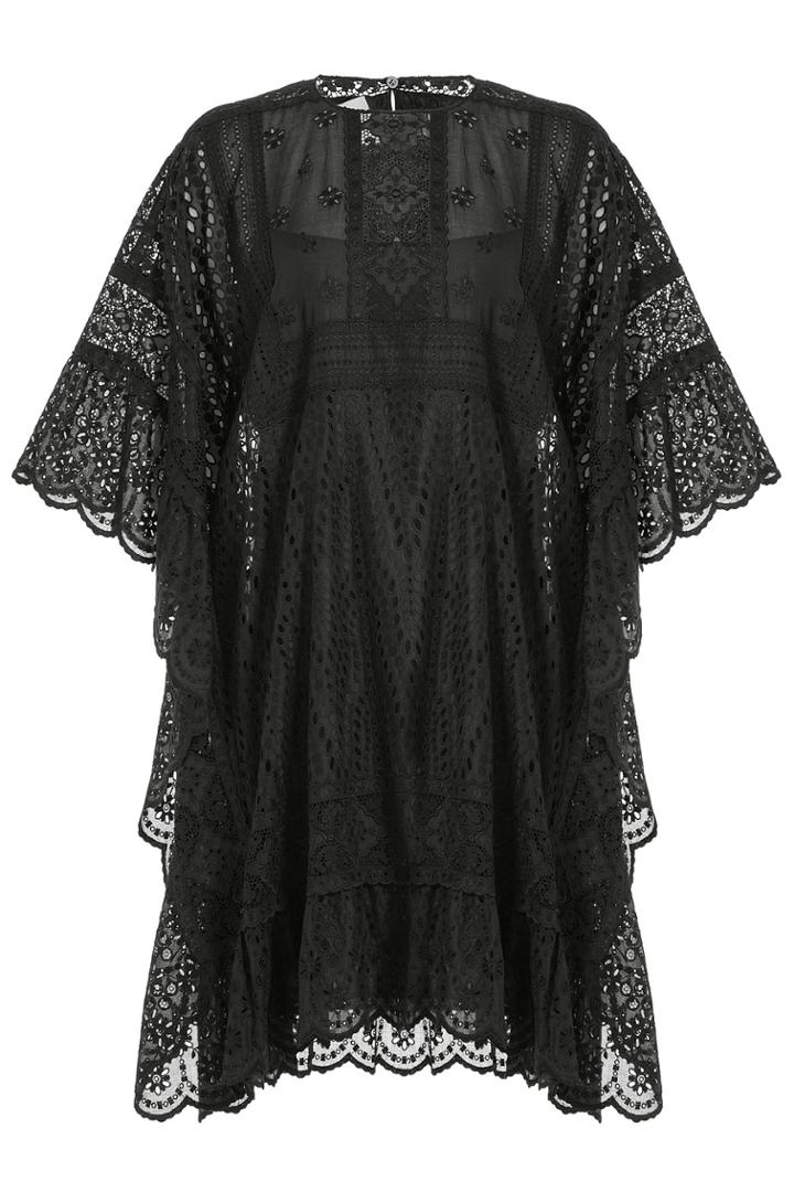 Valentino Valentino Cotton Dress With Cut-out Detail - Black