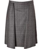 Salvatore Ferragamo Wool Flannel Checked Skirt