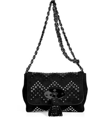 Mulberry Black Suede Zigzag Lily Bag