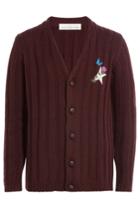 Golden Goose Golden Goose Virgin Wool Cardigan With Embroidered Detail - Red