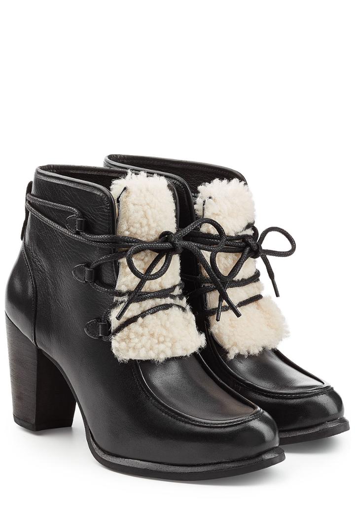 Ugg Australia Ugg Australia Leather Ankle Boots With Shearling