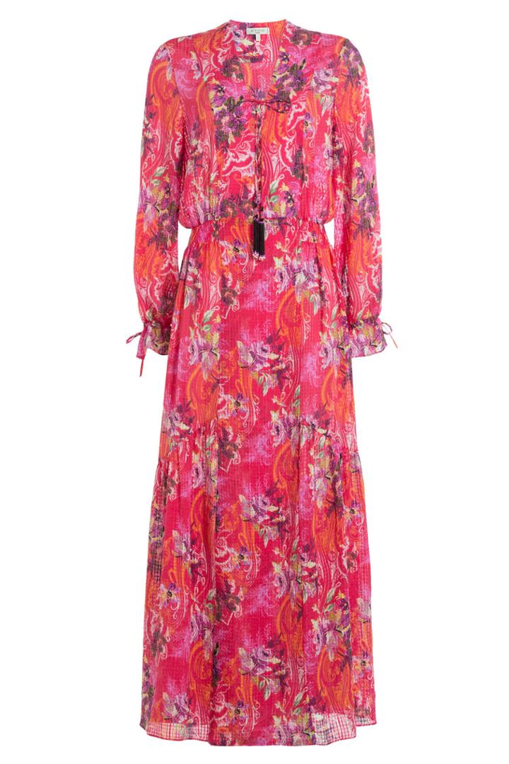 Etro Etro Printed Cotton Dress With Embellished Tassels