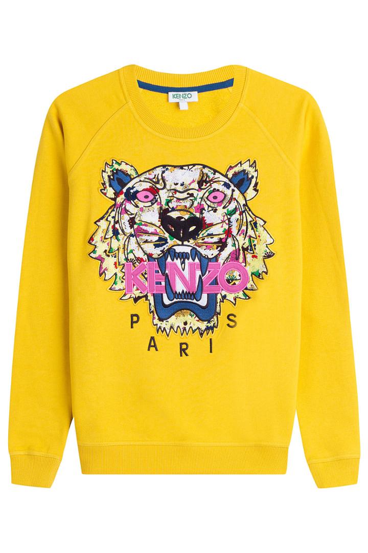 Kenzo Kenzo Embroidered Cotton Sweatshirt - Yellow