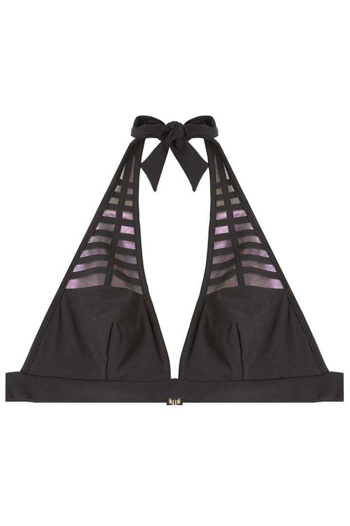 La Perla La Perla Bikini Top With Iridescent Cutouts - Black