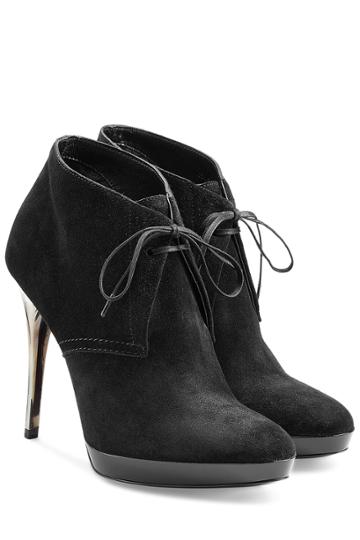 Burberry Prorsum Burberry Prorsum Suede Stiletto Ankle Boots - Black