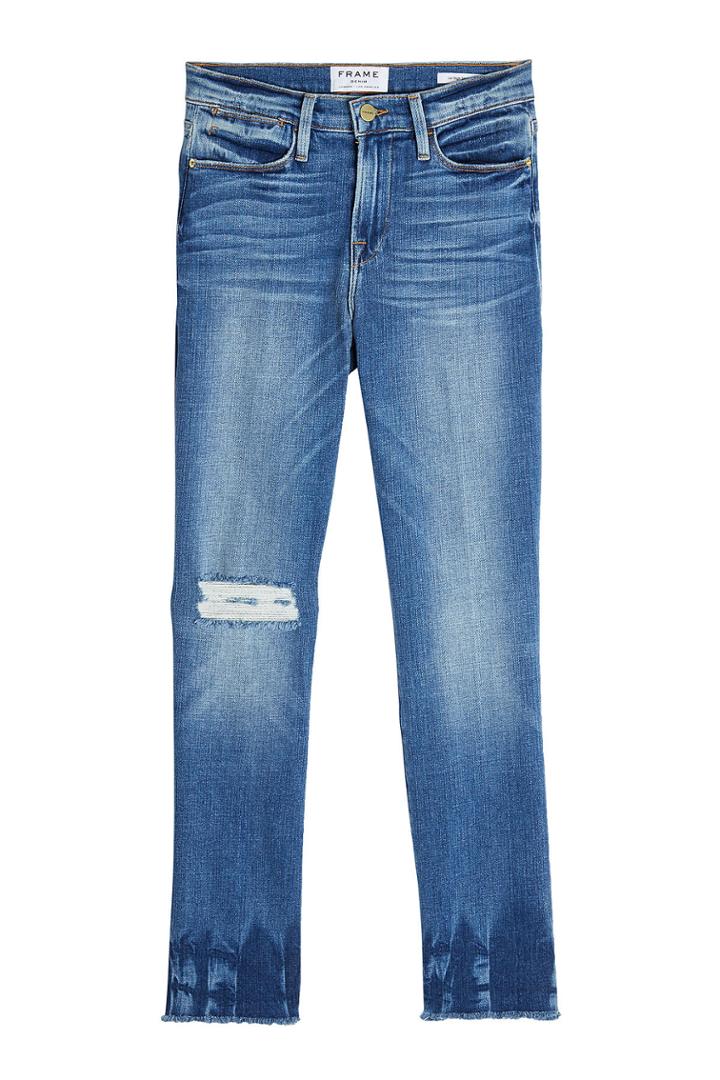 Frame Denim Frame Denim Le High Straight Raw Edge Cropped Jeans