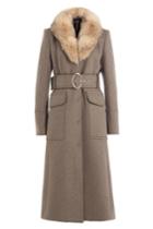 Tara Jarmon Tara Jarmon Virgin Wool Coat With Fur Collar