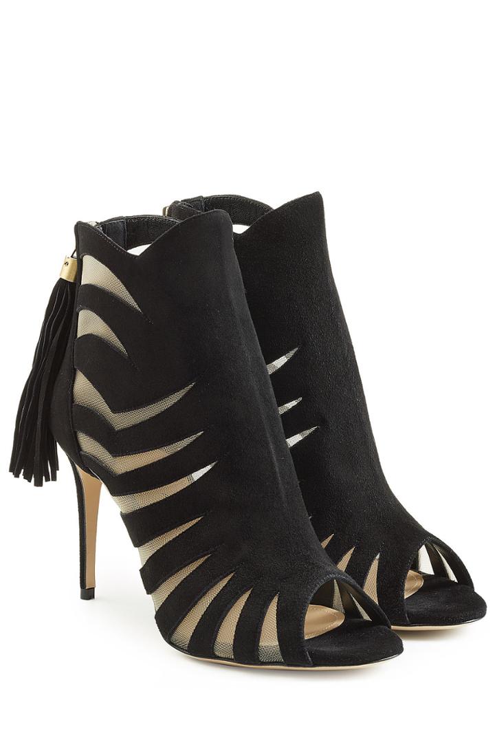 Paul Andrew Paul Andrew Suede And Mesh Sandals With Cut-out Detail