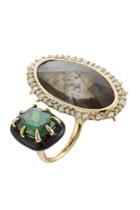 Alexis Bittar Alexis Bittar Cocktail Ring With Crystals - Gold