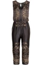 Anna Sui Embroidered Satin Jumpsuit